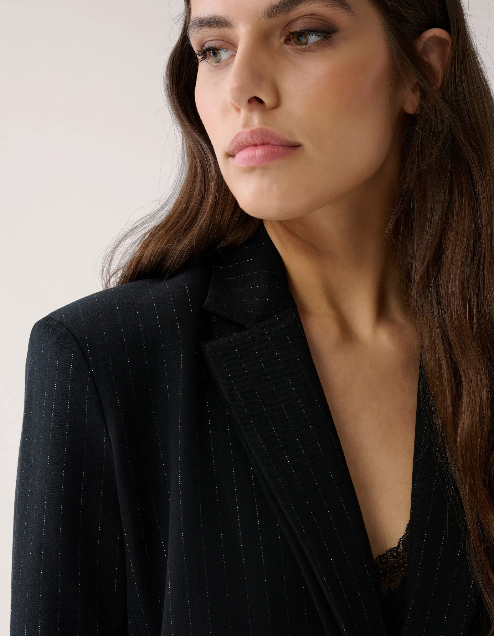 Shoeby Lurex Pinstripe Blazer Zwart By Mieke<DAMES Blazers