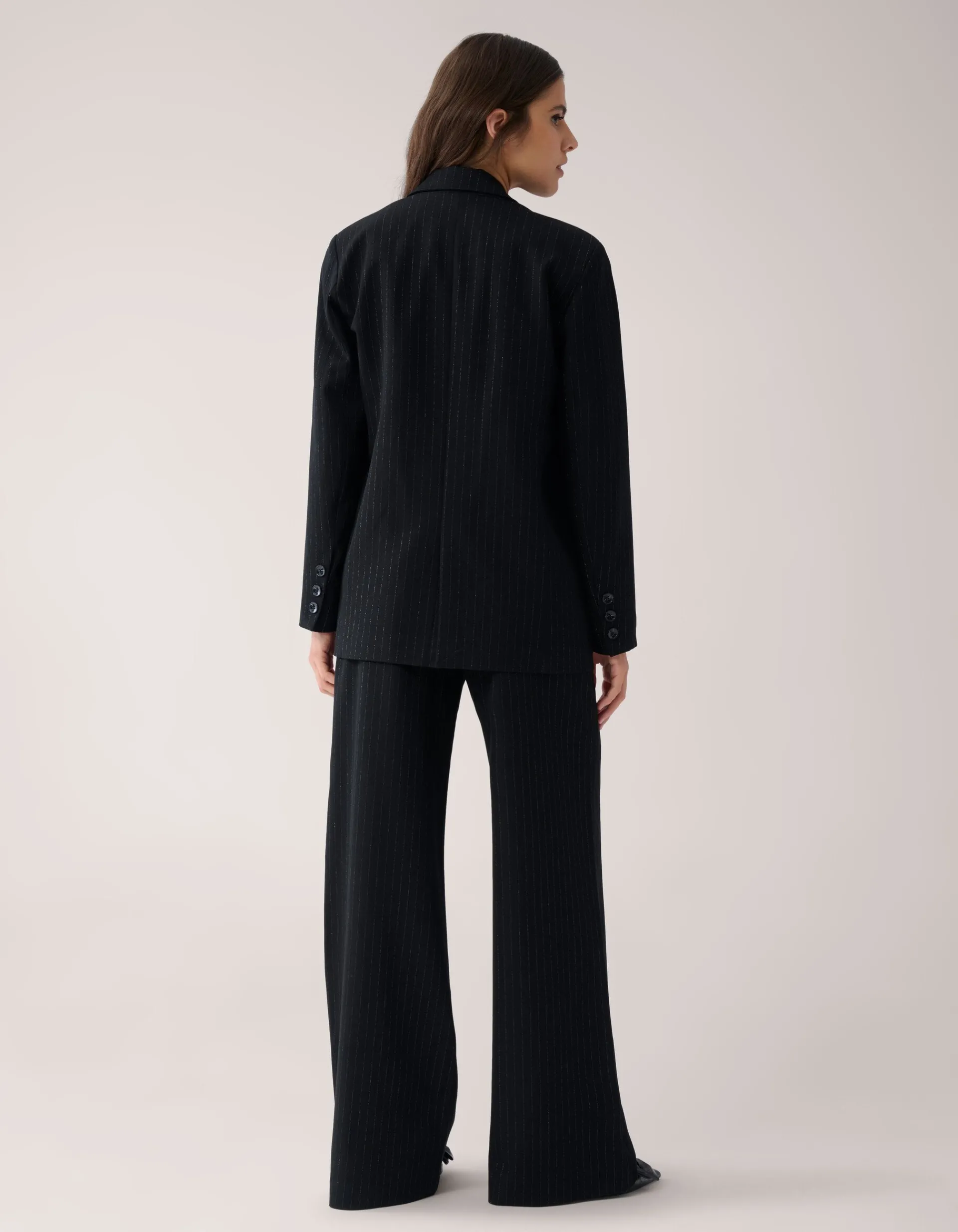 Shoeby Lurex Pinstripe Blazer Zwart By Mieke<DAMES Blazers