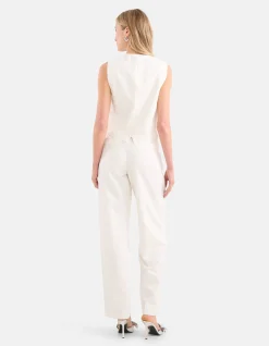 Shoeby Lurex Pinstripe Gilet Gebroken Wit<DAMES Gilets