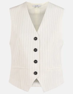 Shoeby Lurex Pinstripe Gilet Gebroken Wit<DAMES Gilets