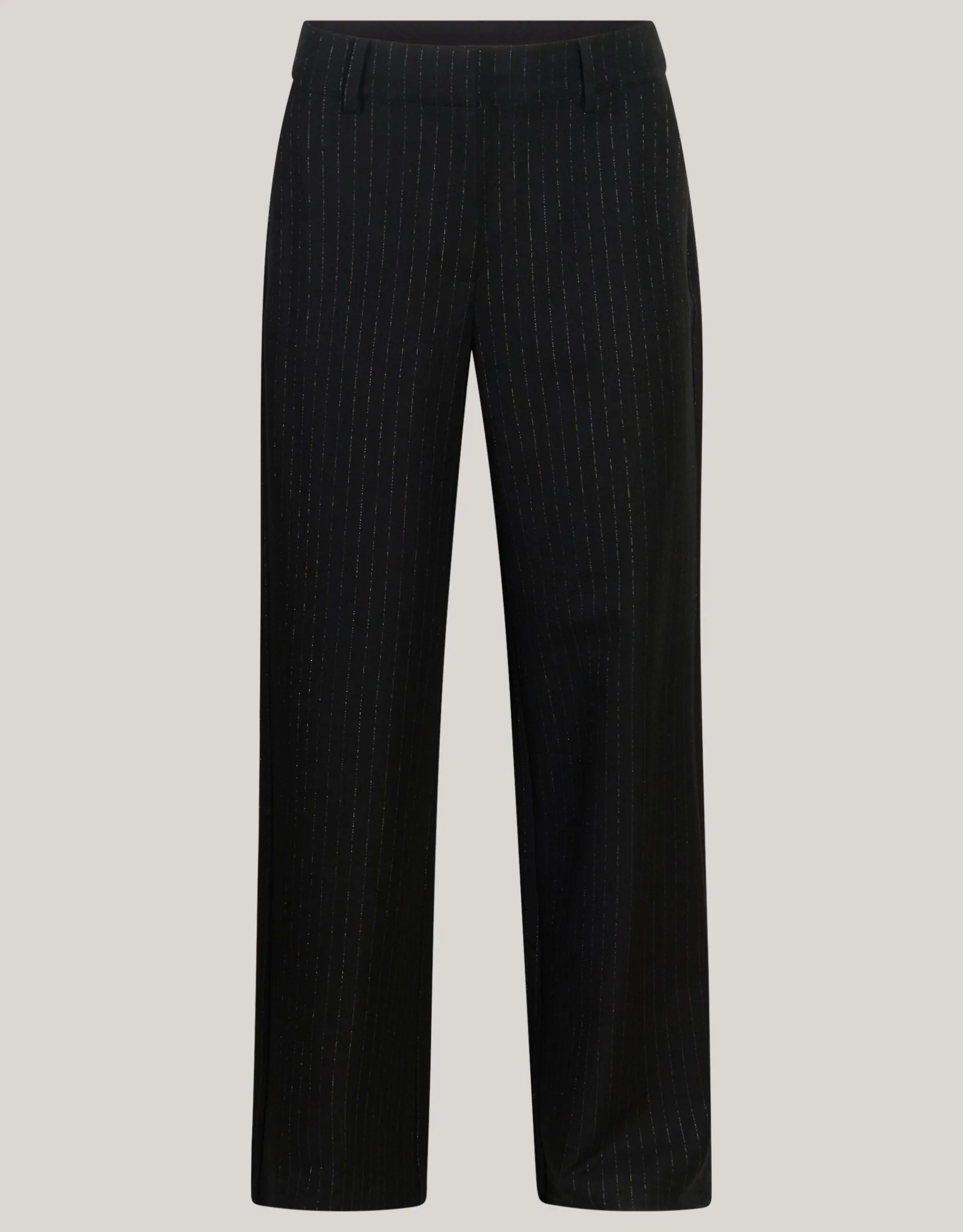 Shoeby Lurex Pinstripe Wide Leg Pantalon Zwart By Mieke<DAMES Broeken