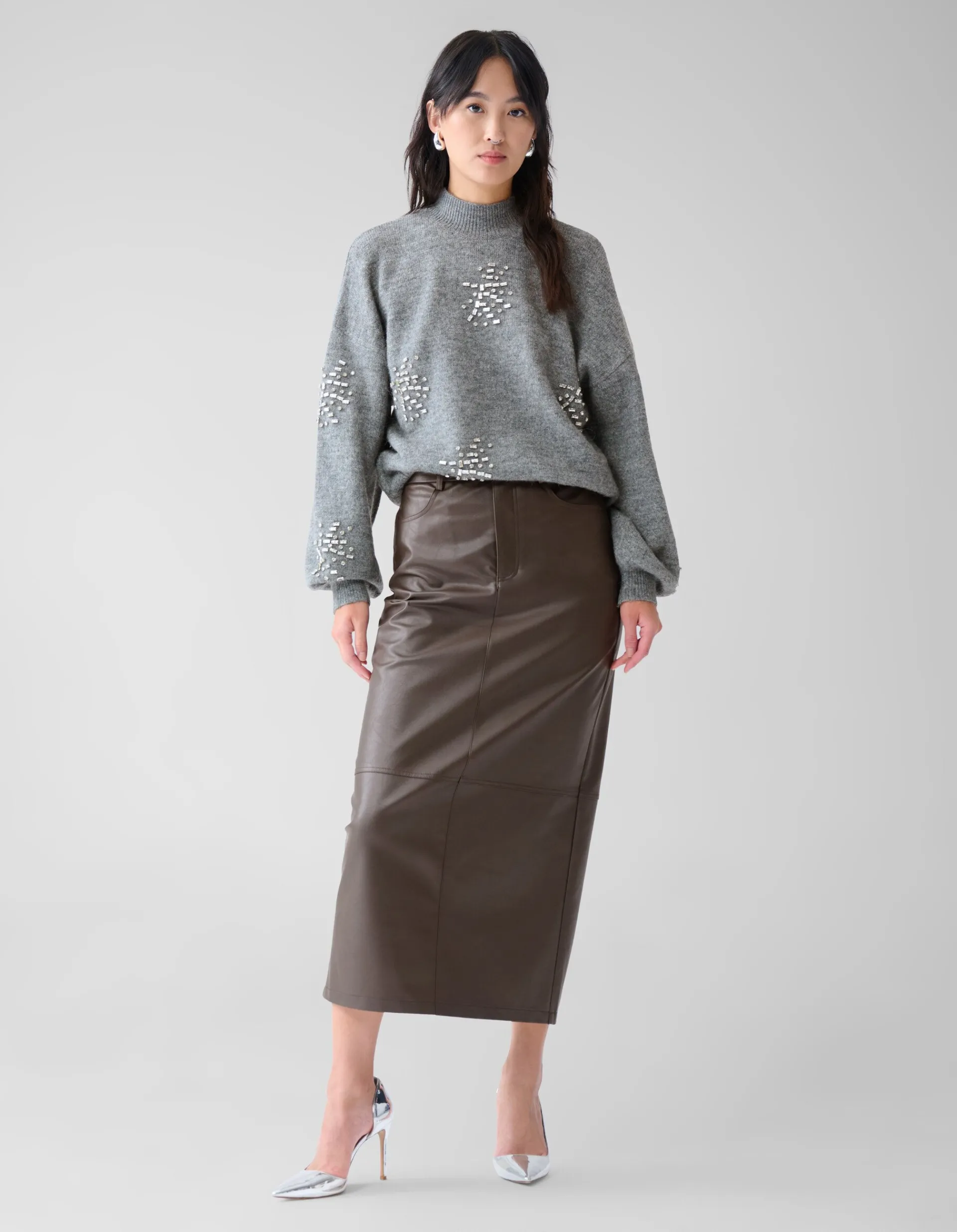 Shoeby Maxi Rok Bruin By Fred<DAMES Rokken