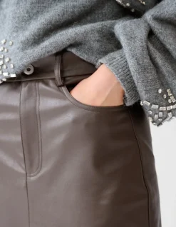 Shoeby Maxi Rok Bruin By Fred<DAMES Rokken