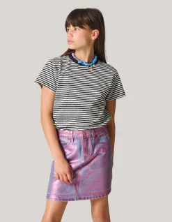 Shoeby Metallic Denim Rok Roze< Rokken