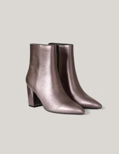 Shoeby Metallic Enkellaarzen Zilver<DAMES Laarzen