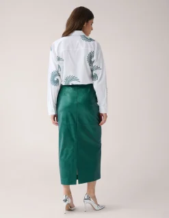 Shoeby Metallic Maxi Rok Groen By Mieke<DAMES Rokken