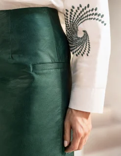 Shoeby Metallic Maxi Rok Groen By Mieke<DAMES Rokken