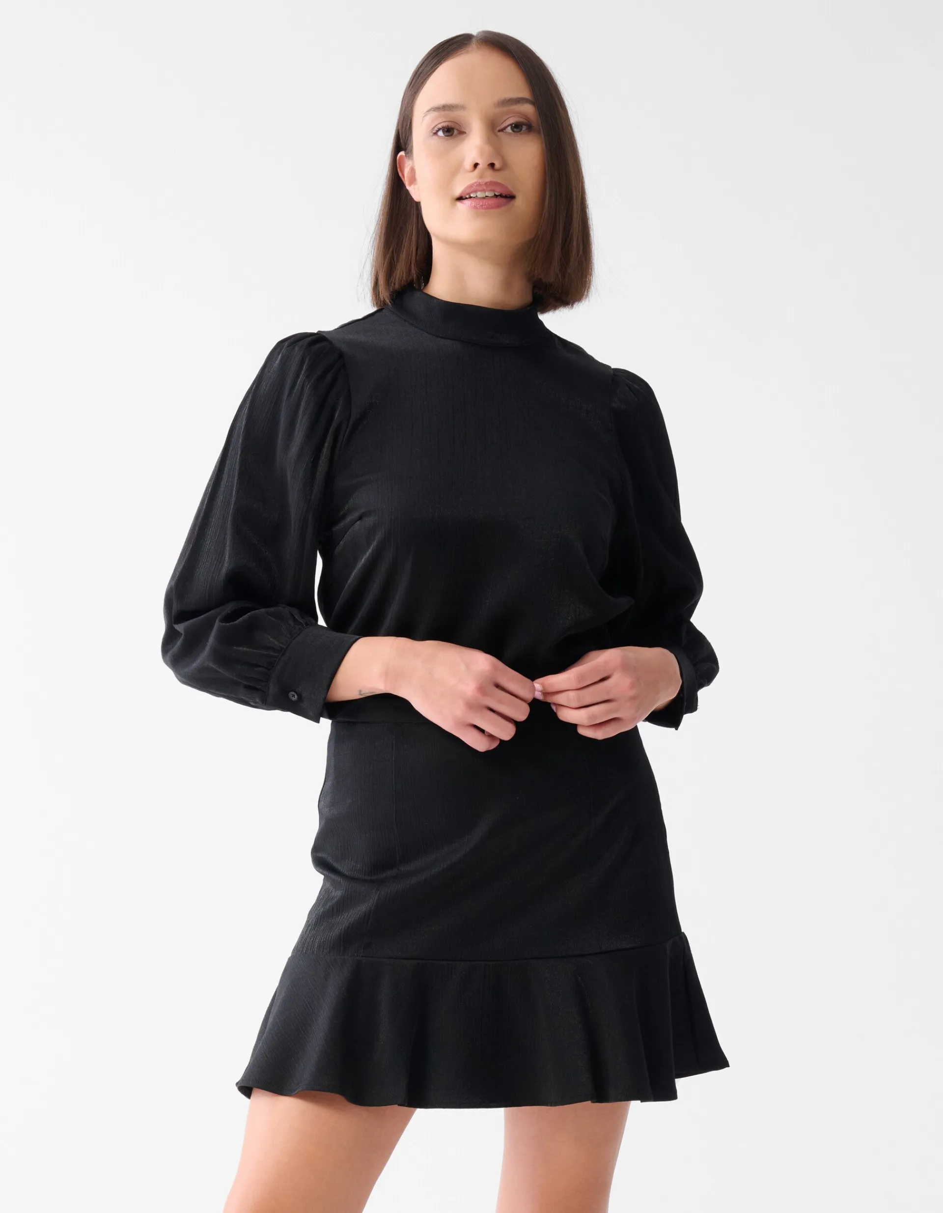 Shoeby Metallic Mini Rok Zwart<DAMES Rokken