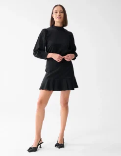 Shoeby Metallic Mini Rok Zwart<DAMES Rokken