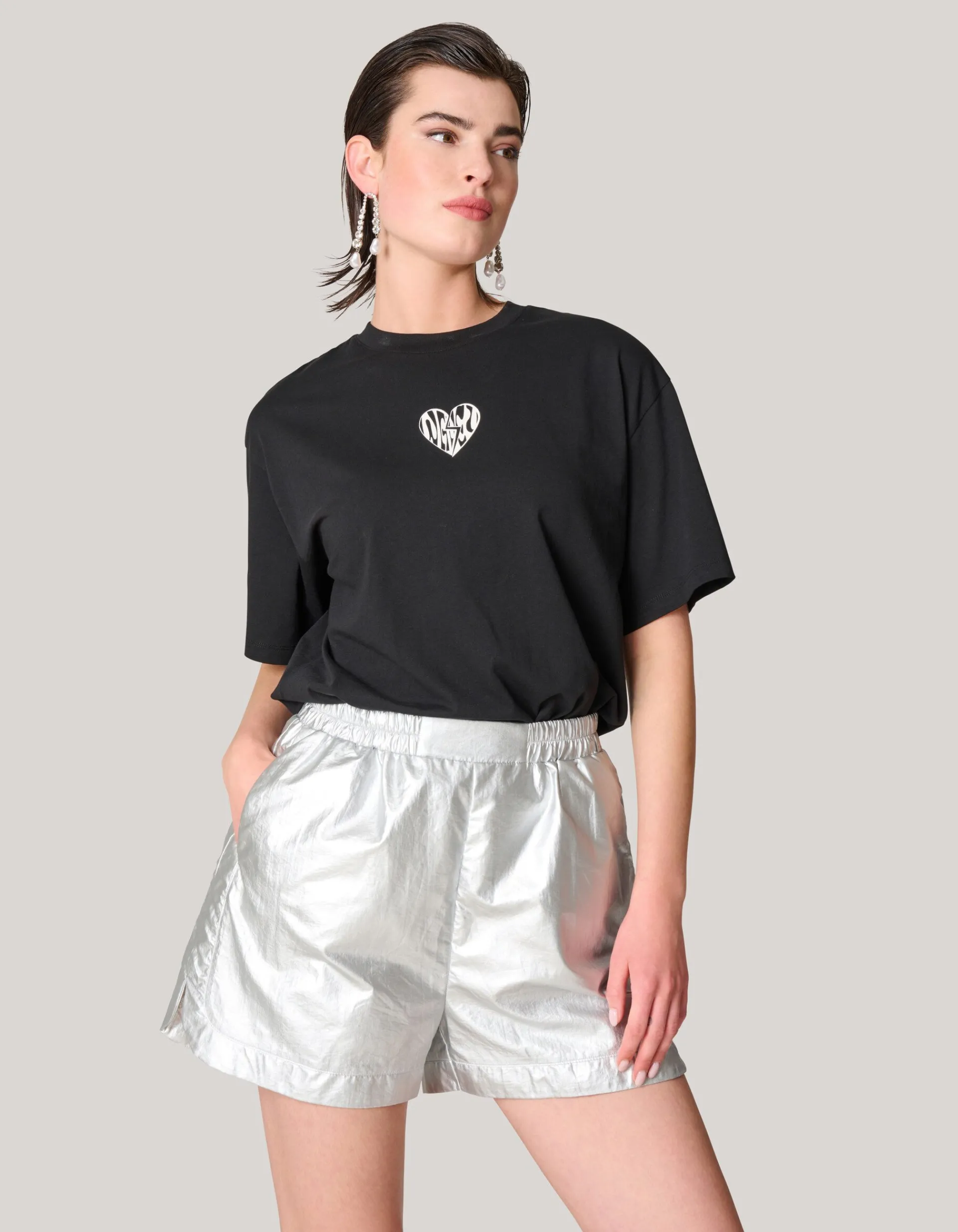 Shoeby Metallic Short Zilver<DAMES Shorts
