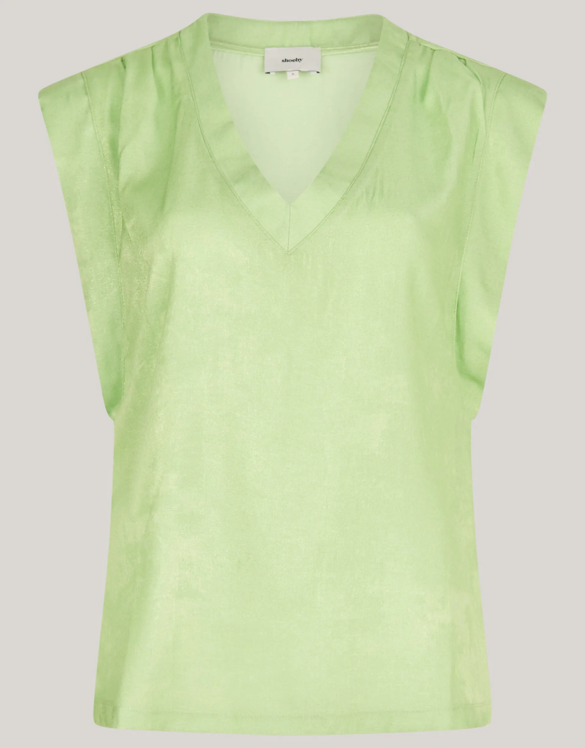 Shoeby Metallic V-hals Top Groen<DAMES Tops
