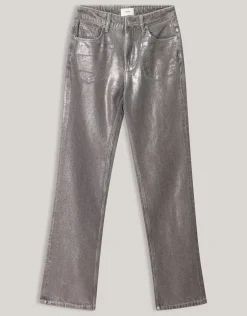 Shoeby Metallic Wide Leg Jeans Donkergrijs<DAMES Jeans