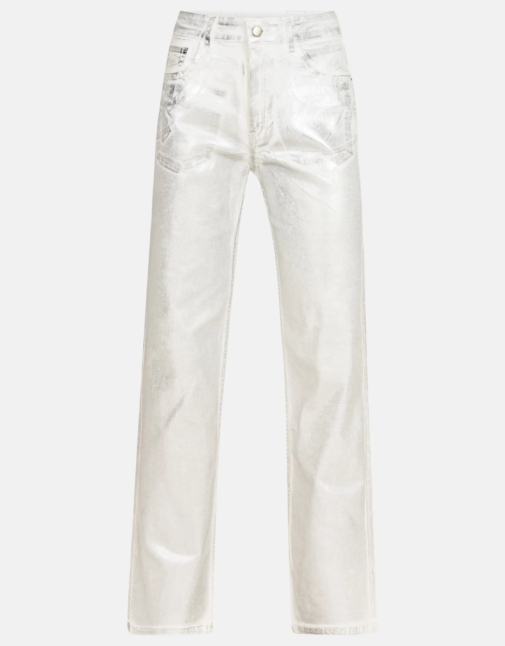 Shoeby Metallic Wide Leg Jeans Zilver<DAMES Jeans