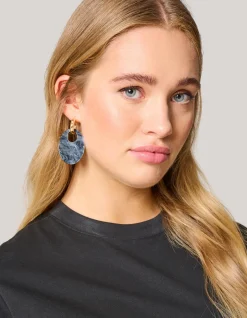 Shoeby Oval Oorbellen Donkerblauw<DAMES Sieraden