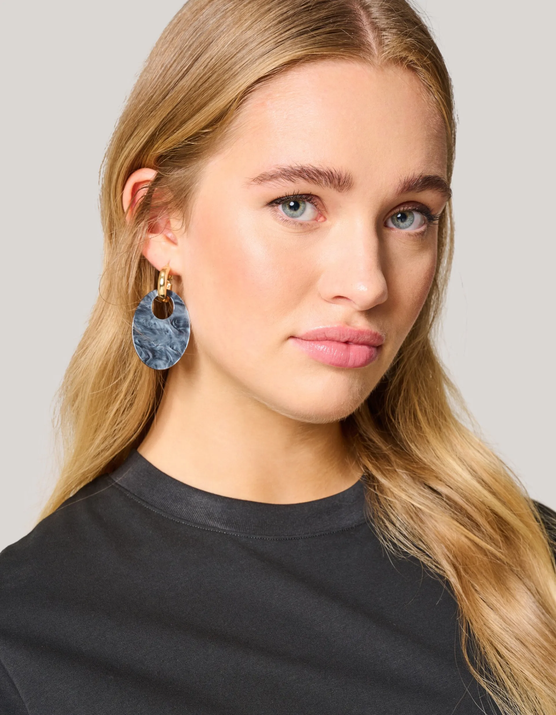 Shoeby Oval Oorbellen Donkerblauw<DAMES Sieraden