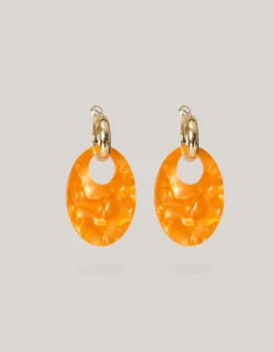 Shoeby Ovale Oorbellen Oranje<DAMES Sieraden