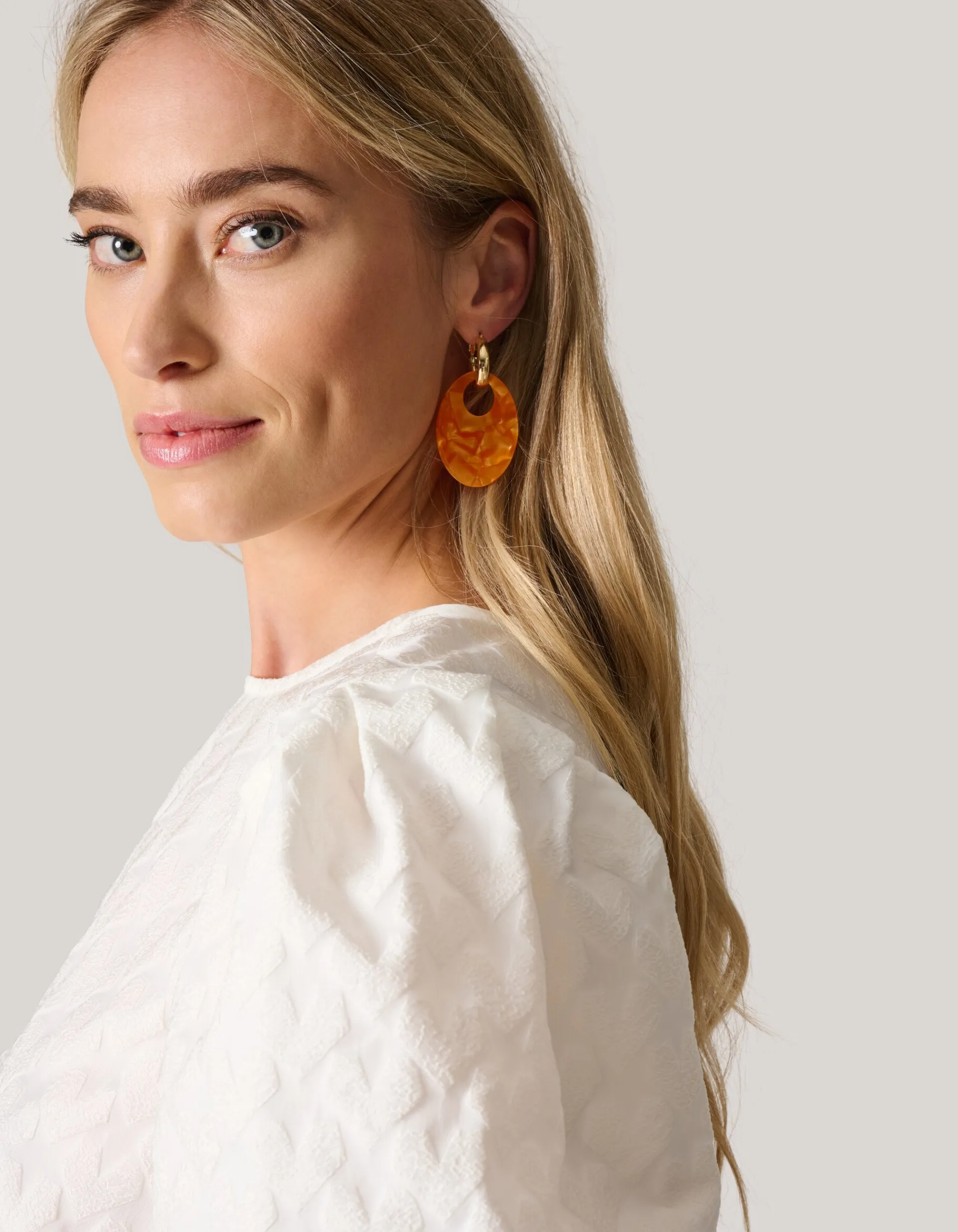 Shoeby Ovale Oorbellen Oranje<DAMES Sieraden