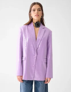 Shoeby Oversized Pailletten Blazer Lichtpaars By Lizzy<DAMES Blazers