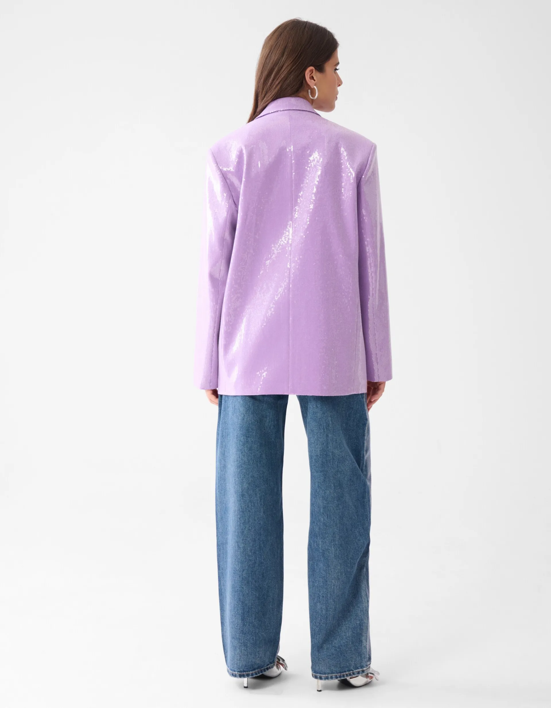 Shoeby Oversized Pailletten Blazer Lichtpaars By Lizzy<DAMES Blazers