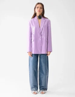 Shoeby Oversized Pailletten Blazer Lichtpaars By Lizzy<DAMES Blazers
