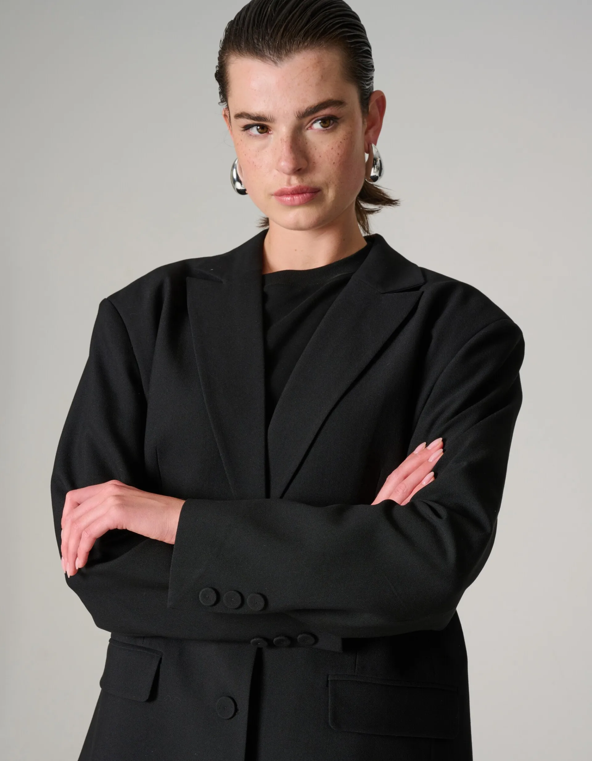 Shoeby Oversized Strik Blazer Zwart<DAMES Blazers