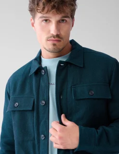 Shoeby Padded Overshirt Donkergroen<Heren Overshirts