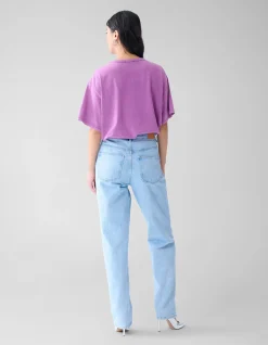 Shoeby Parel Wide Leg Jeans Lichtblauw<DAMES Jeans