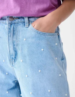 Shoeby Parel Wide Leg Jeans Lichtblauw<DAMES Jeans