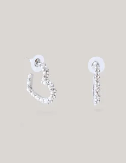 Shoeby Pearl Heart Hoop Oorbellen Zilver<DAMES Sieraden