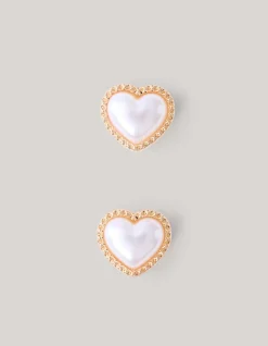 Shoeby Pearl Heart Knopen Clips Goud<DAMES Overige Accessoires