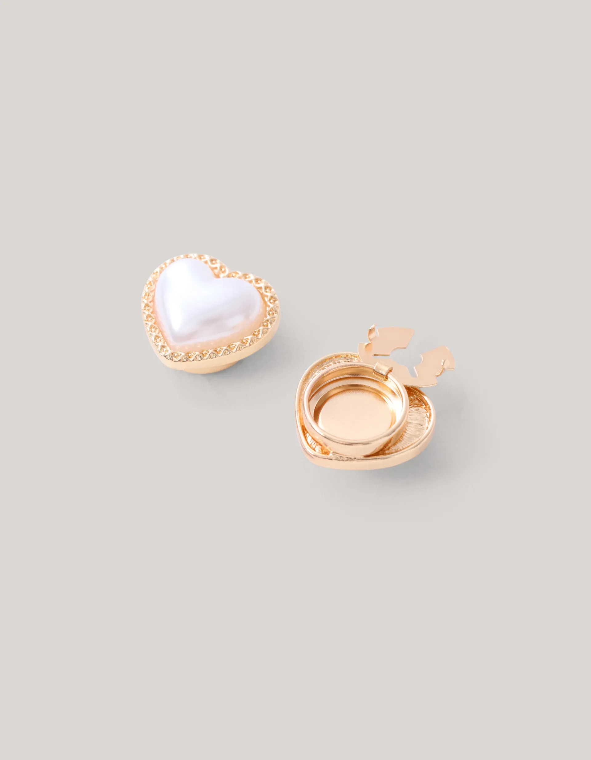 Shoeby Pearl Heart Knopen Clips Goud<DAMES Overige Accessoires