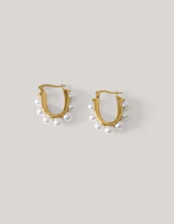 Shoeby Pearl Hoop Oorbellen Goud<DAMES Sieraden