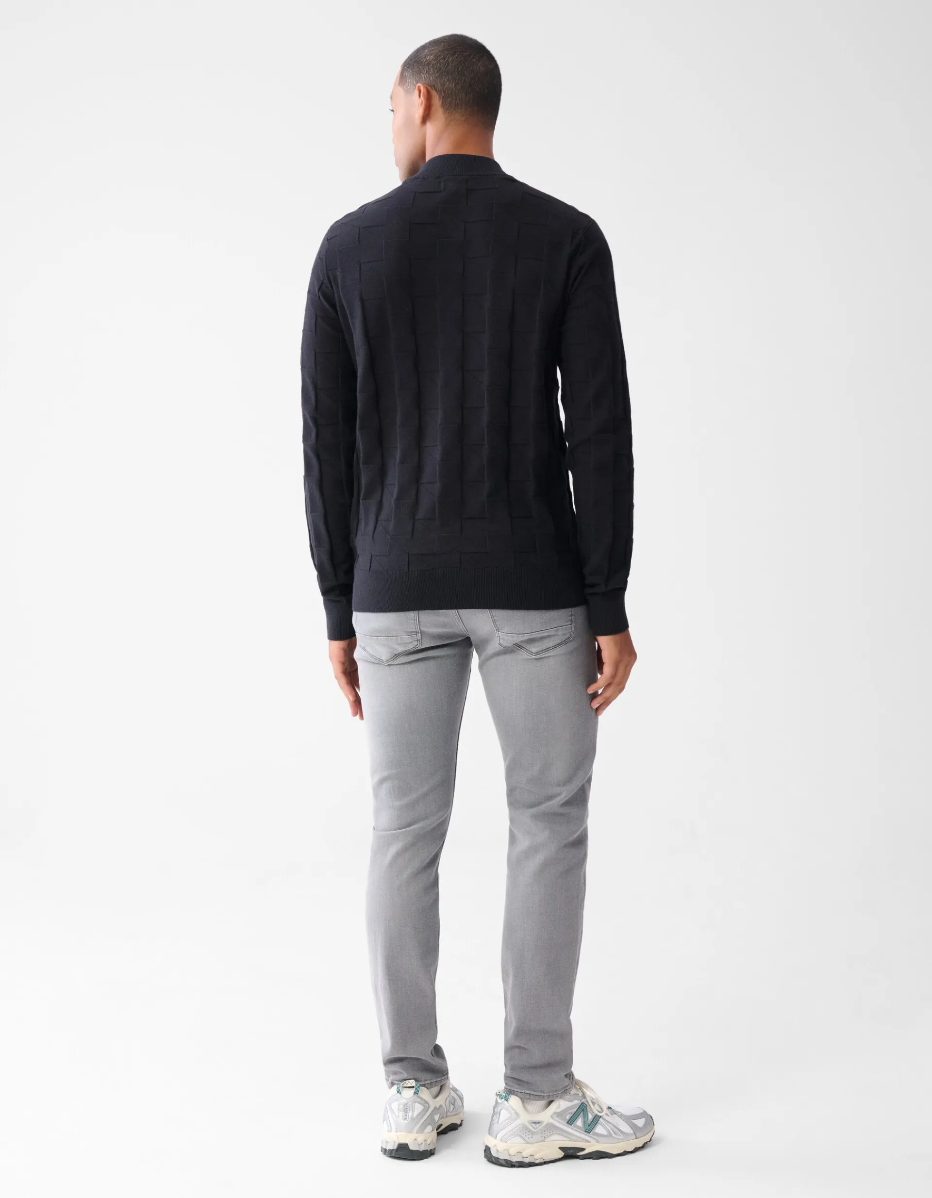Shoeby Pied De Poule Trui Zwart<Heren Truien En Sweaters