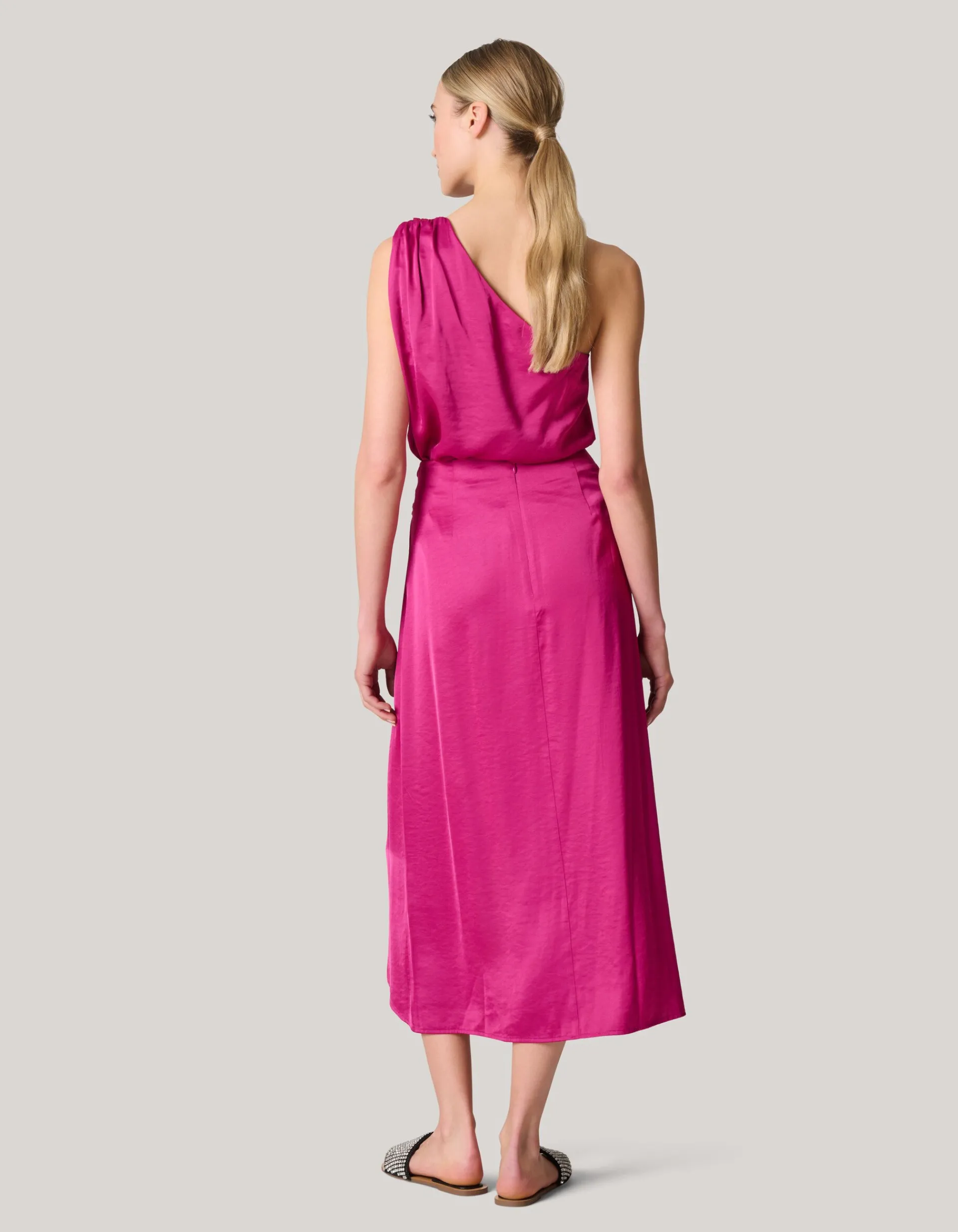 Shoeby Pierced Satijnen One Shoulder Top Roze<DAMES Tops