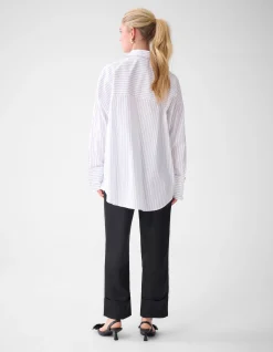Shoeby Pinstripe Blouse Wit By Lonneke<DAMES Blouses