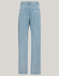 Shoeby Pinstripe Loose Fit Jeans Lichtblauw L34<DAMES Jeans