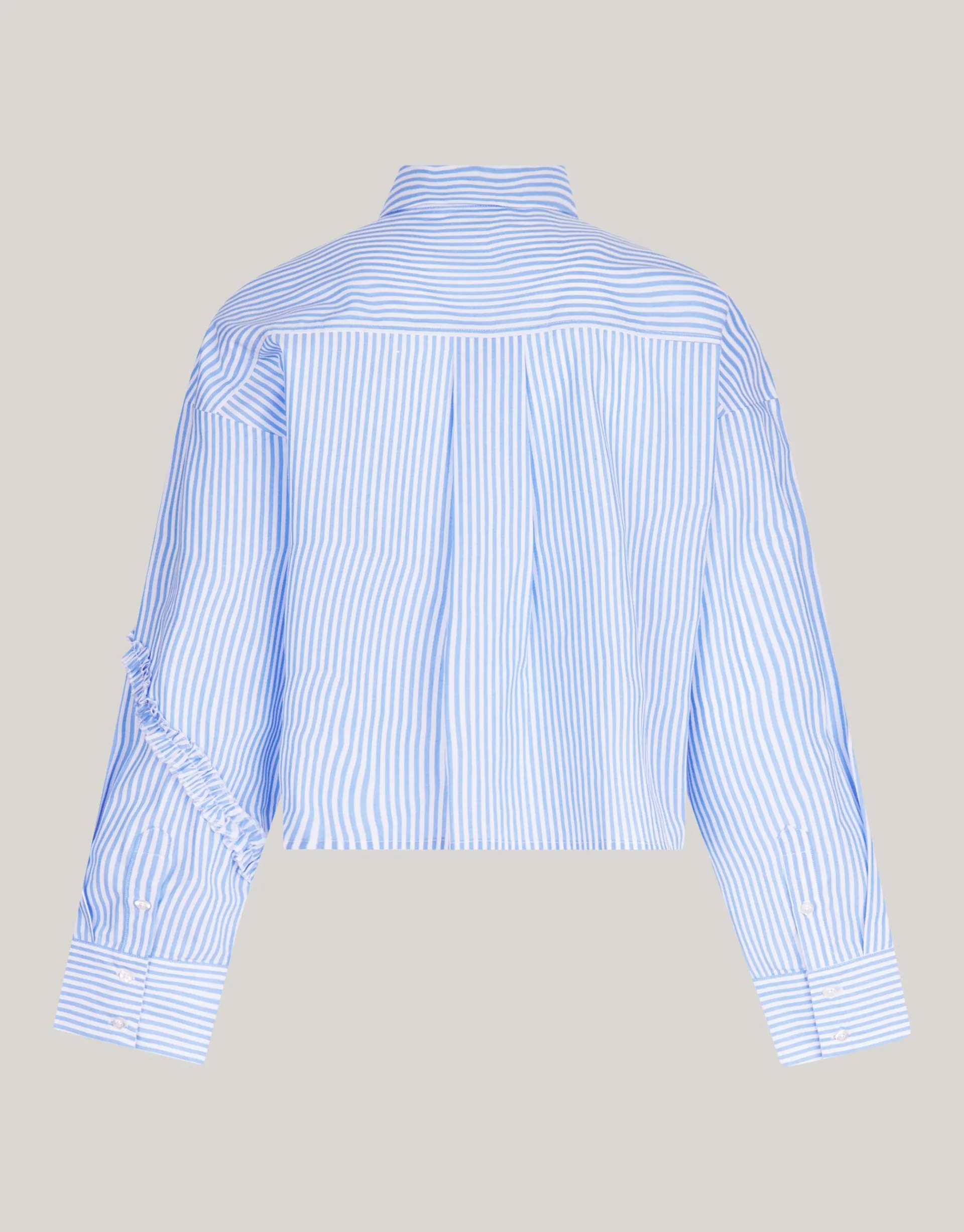 Shoeby Pinstripe Ruffle Blouse Lichtblauw<DAMES Blouses