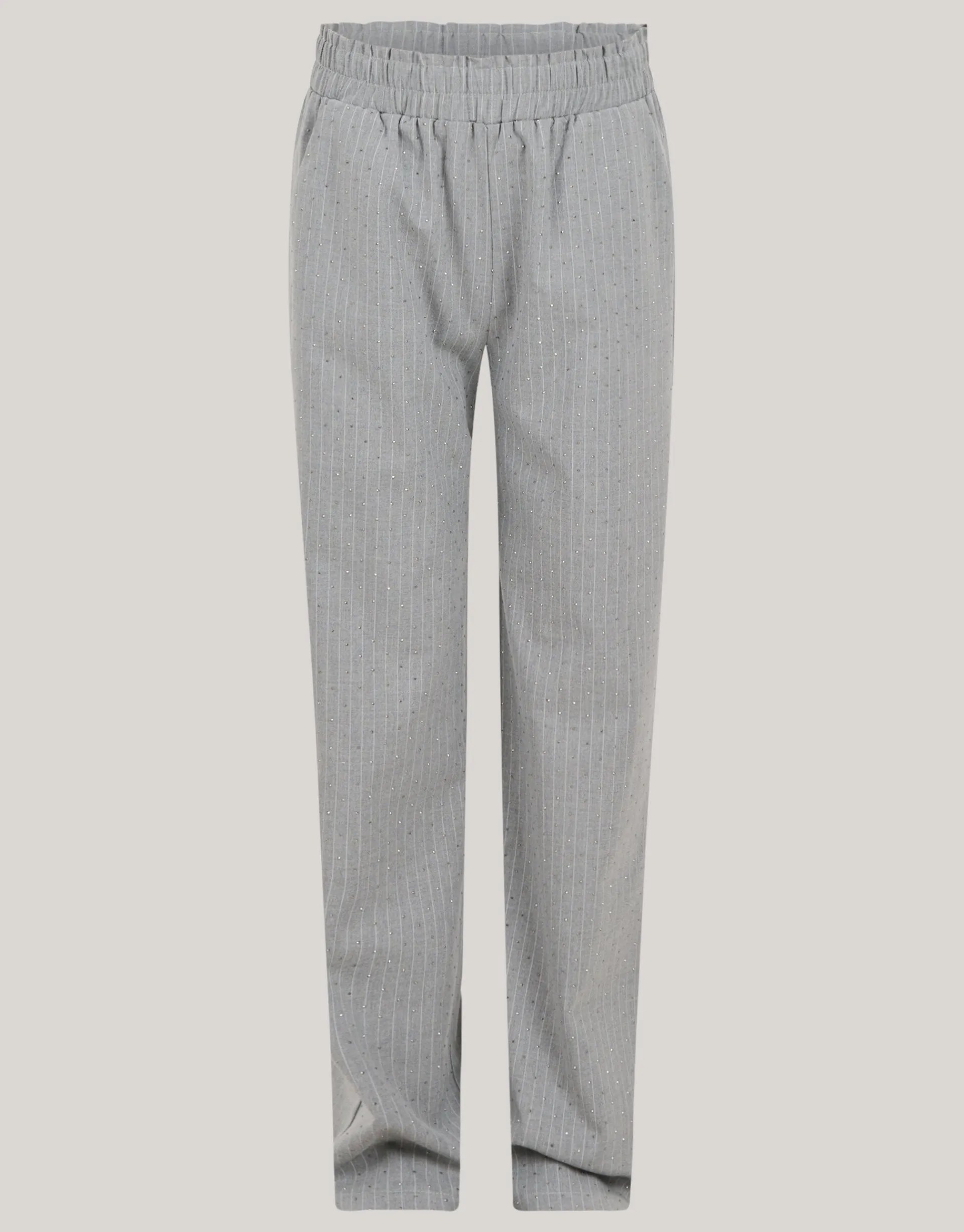 Shoeby Pinstripe Strass Pantalon Lichtgrijs< Broeken