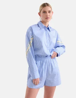 Shoeby Pinstripe Strass Short Lichtblauw<DAMES Shorts