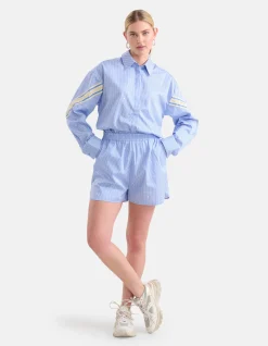 Shoeby Pinstripe Strass Short Lichtblauw<DAMES Shorts
