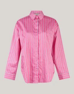 Shoeby Pinstripe Studs Blouse Roze<DAMES Blouses