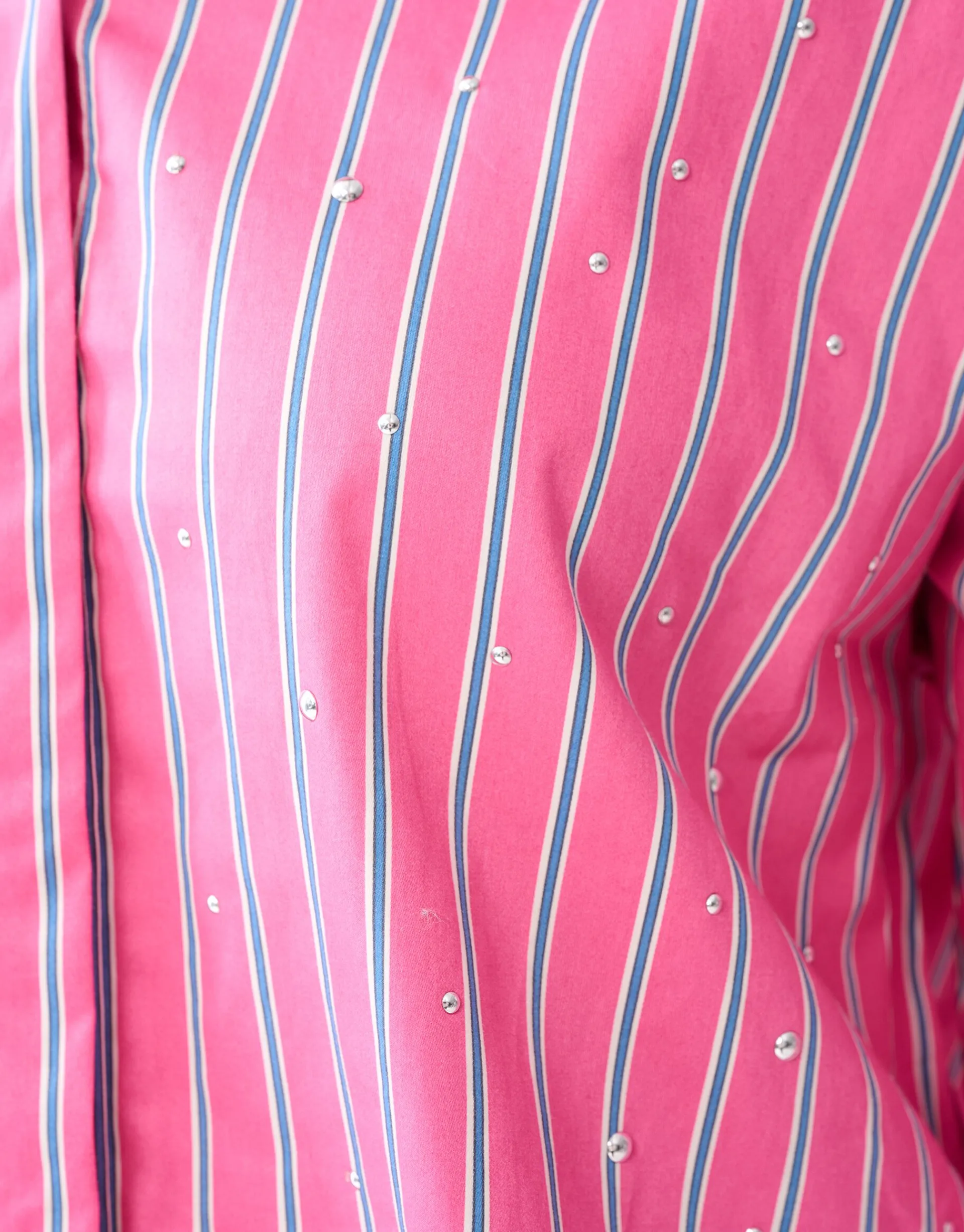 Shoeby Pinstripe Studs Blouse Roze<DAMES Blouses