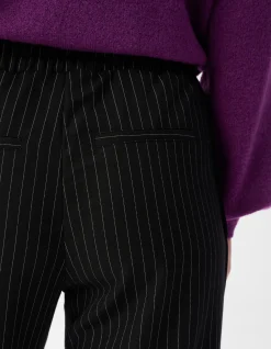 Shoeby Pinstripe Wide Leg Broek Zwart<DAMES Broeken