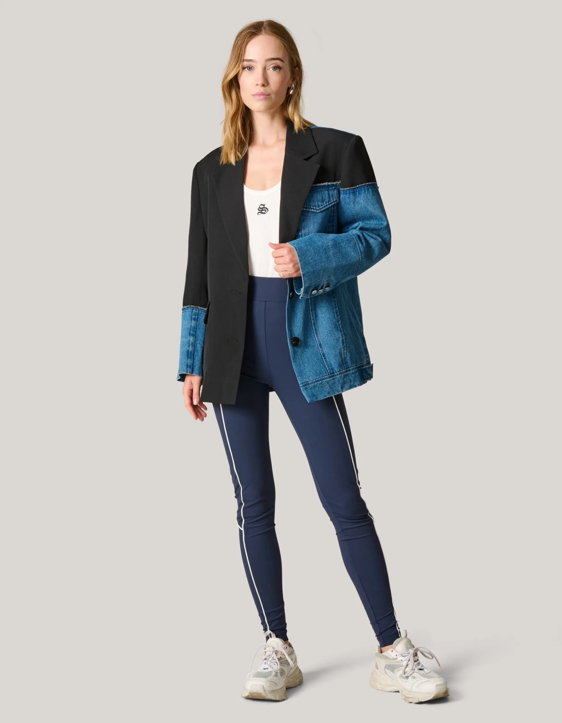Shoeby Piping Legging Donkerblauw<DAMES Broeken
