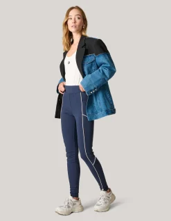 Shoeby Piping Legging Donkerblauw<DAMES Broeken