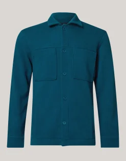 Shoeby Pique Overshirt Donkergroen<Heren Overshirts