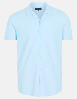 Shoeby Pique Shirt Lichtblauw<Heren Overhemden