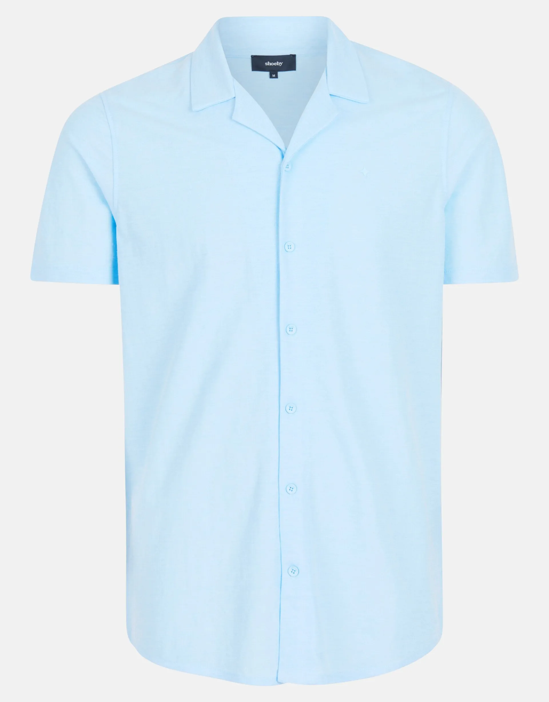 Shoeby Pique Shirt Lichtblauw<Heren Overhemden