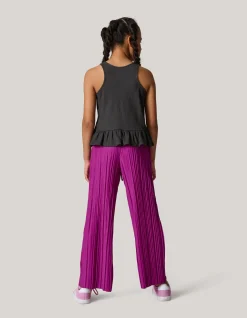 Shoeby Plissé Broek Paars< Broeken