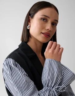 Shoeby Poplin Sleeve Blazer Zwart<DAMES Blazers
